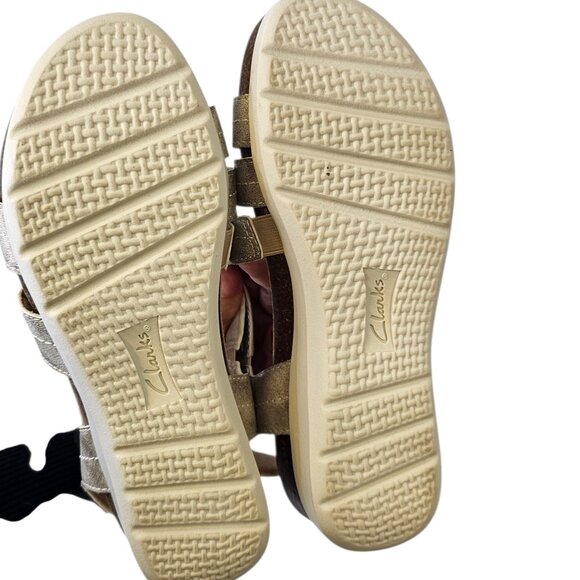 Clarks Collection Calenne Clara Sandals, Comfort, Bronze Metallic, Womens 7.5 - Picture 6 of 8